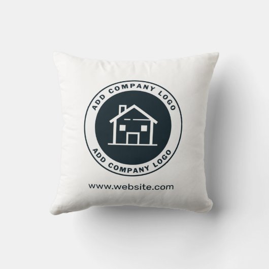 会社のロゴを追加するWebサイトの実在不動産のカスタム クッション (裏面)