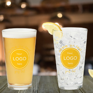 会社のロゴを黄色に追加するバー タンブラーグラス