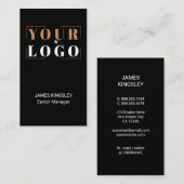 会社のロゴを黒の縦にする 名刺 (正面/裏面)