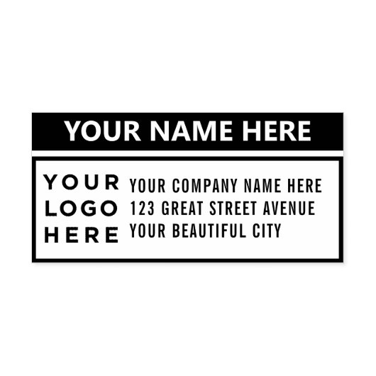 会社のロゴアドレスのインク入力スタンプ セルフインキングスタンプ (デザイン)