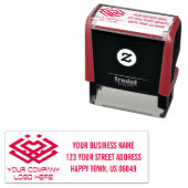 会社のロゴアドレスのインク入力スタンプ セルフインキングスタンプ (インサイチュ)