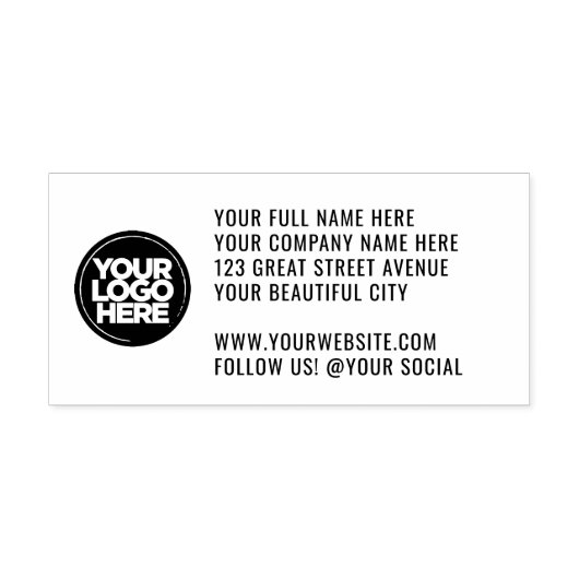 会社のロゴアドレスWebサイトソーシャル大 セルフインキングスタンプ (デザイン)