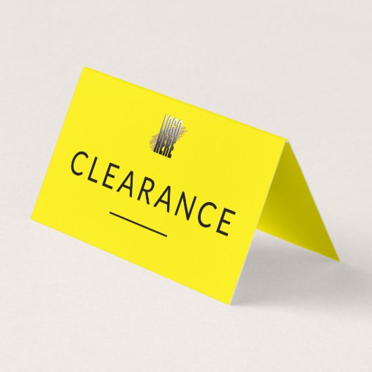 会社のロゴイエローブラッククリアランスカウンターの看板 名刺 (裏面)