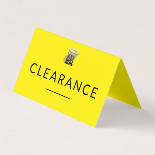 会社のロゴイエローブラッククリアランスカウンターの看板 名刺 (正面)