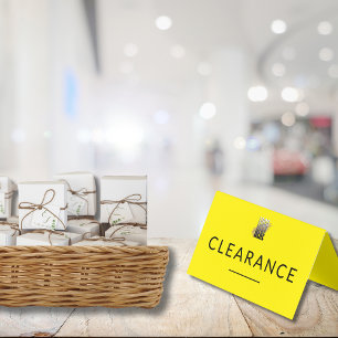 会社のロゴイエローブラッククリアランスカウンターの看板 名刺