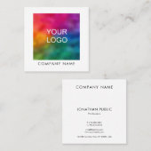 会社のロゴエレガントモダンプロフェッショナルテンプレート スクエア名刺 (正面/裏面)