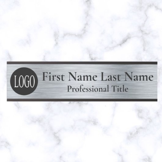 会社のロゴオフィスのドアのサインフェイクシルバー サインプレート