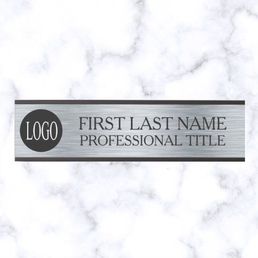 会社のロゴオフィスのドアのサインフェイクシルバー サインプレート