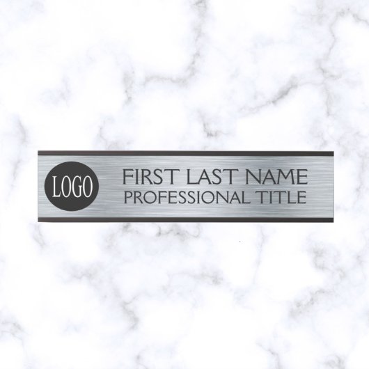 会社のロゴオフィスのドアのサインフェイクシルバー サインプレート