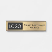 会社のロゴオフィスのドアのサインフェイク金ゴールド サインプレート (正面)