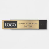 会社のロゴオフィスのドアのサインフェイク金ゴールド サインプレート (正面)