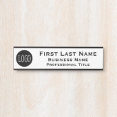 会社のロゴオフィスのドアのサイン白黒 サインプレート (正面)