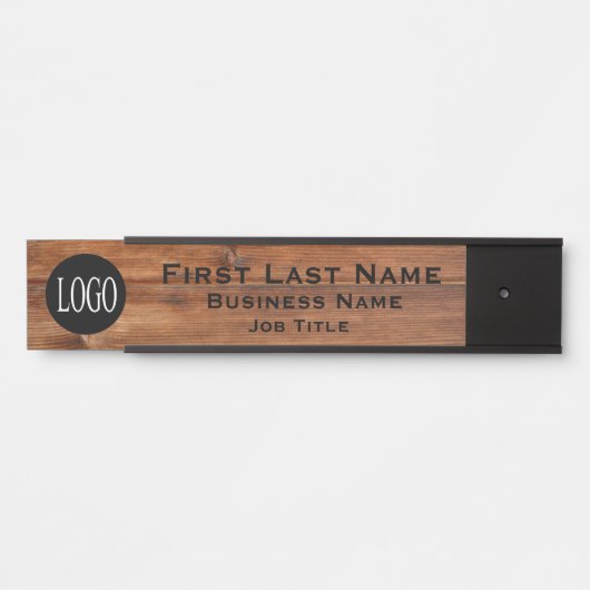 会社のロゴオフィスのドアのサイン素朴ウッド サインプレート (正面)