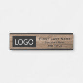 会社のロゴオフィスのドアのサイン素朴ウッド サインプレート (正面)