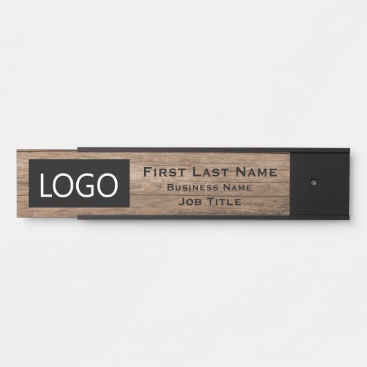 会社のロゴオフィスのドアのサイン素朴ウッド サインプレート (正面)