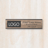 会社のロゴオフィスのドアのサイン素朴ウッド サインプレート (正面)