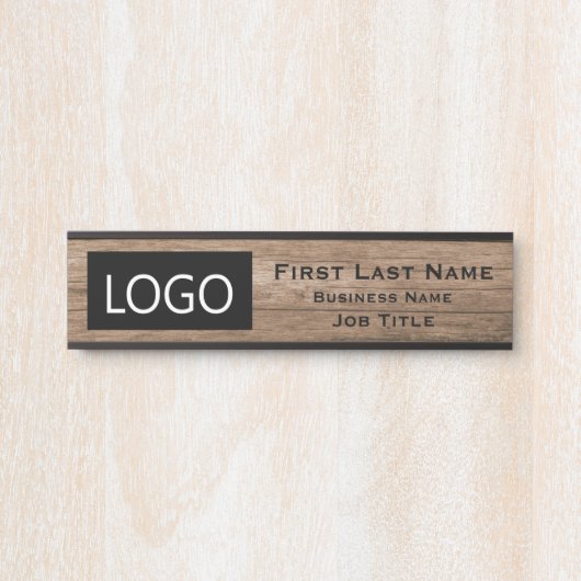 会社のロゴオフィスのドアのサイン素朴ウッド サインプレート (正面)