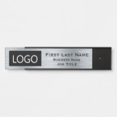 会社のロゴオフィスのドアの看板シルバー サインプレート (正面)