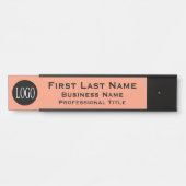 会社のロゴオフィスのドアの看板ピーチオレンジ サインプレート (正面)