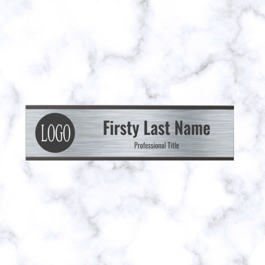 会社のロゴオフィスのドアの看板メタリックルック サインプレート