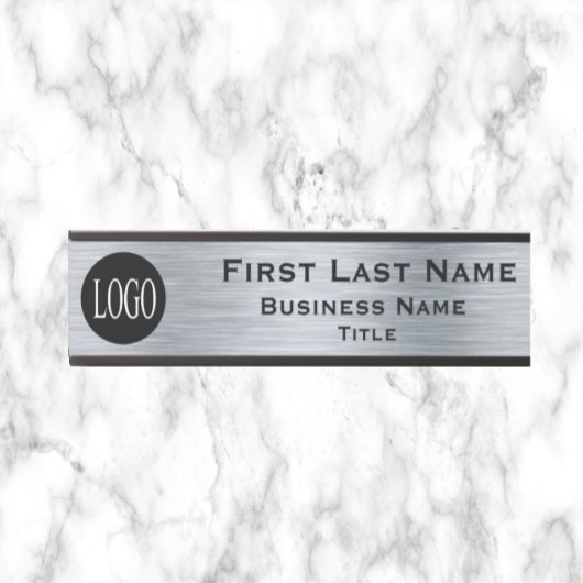 会社のロゴオフィスのドアの看板メタリックルック サインプレート