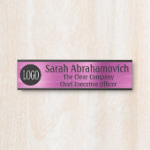 会社のロゴオフィスのドアの署名の長い名前 サインプレート (正面)