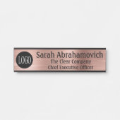 会社のロゴオフィスのドアの署名の長い名前 サインプレート (正面)