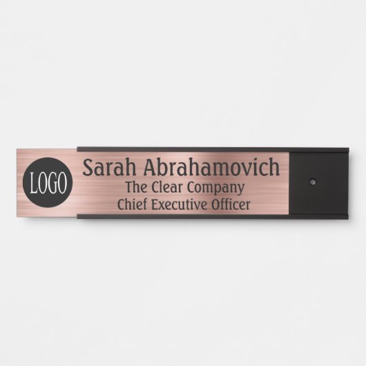 会社のロゴオフィスのドアの署名の長い名前 サインプレート (正面)