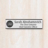 会社のロゴオフィスのドアの署名の長い名前 サインプレート (正面)