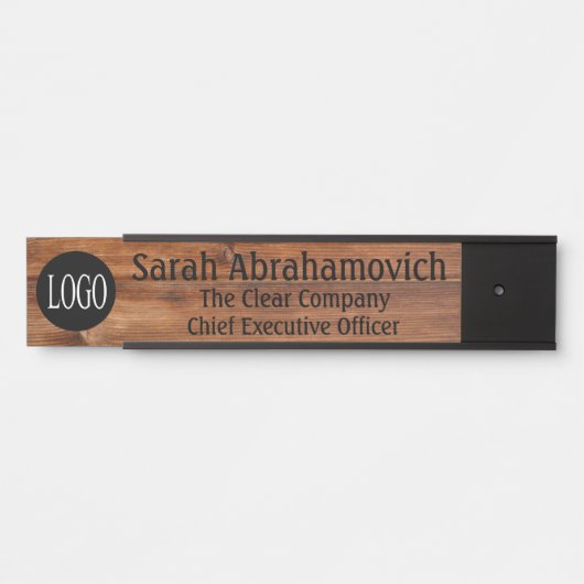 会社のロゴオフィスのドアの署名の長い名前 サインプレート (正面)