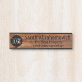 会社のロゴオフィスのドアの署名の長い名前 サインプレート (正面)