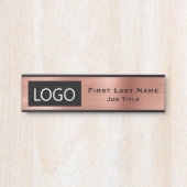 会社のロゴオフィスのドアの署名バラ金ゴールド サインプレート (正面)