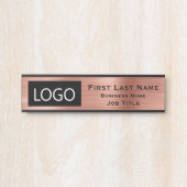 会社のロゴオフィスのドアの署名バラ金ゴールド サインプレート (正面)