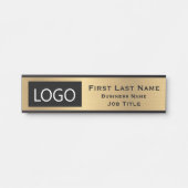 会社のロゴオフィスのドアの署名金ゴールド サインプレート (正面)