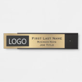会社のロゴオフィスのドアの署名金ゴールド サインプレート (正面)
