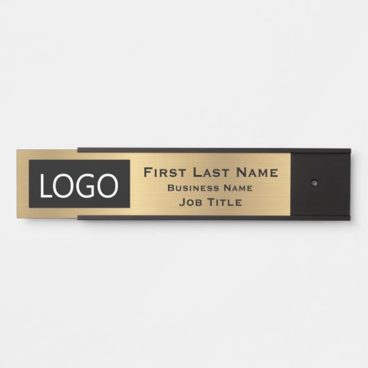 会社のロゴオフィスのドアの署名金ゴールド サインプレート (正面)