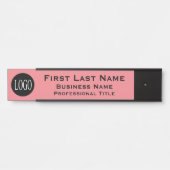 会社のロゴオフィスのドアサインピンク赤面 サインプレート (正面)