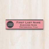 会社のロゴオフィスのドアサインピンク赤面 サインプレート (正面)