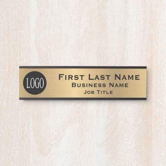 会社のロゴオフィスのドアサイン金ゴールドの外観 サインプレート (正面)