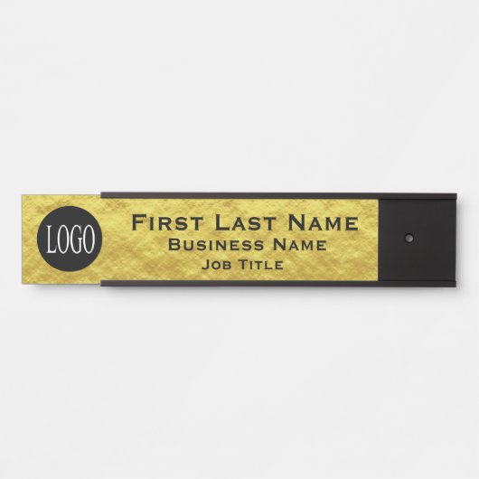会社のロゴオフィスのドアサイン金ゴールドの外観 サインプレート (正面)
