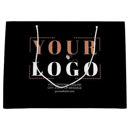 会社のロゴオプションのカスタム文字プロモーション ラージペーパーバッグ (正面)