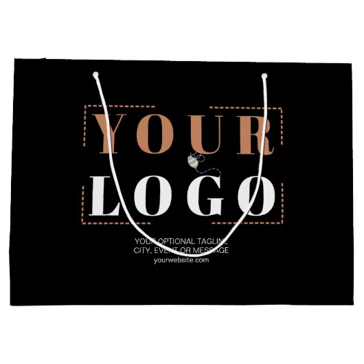 会社のロゴオプションのカスタム文字プロモーション ラージペーパーバッグ (裏面)