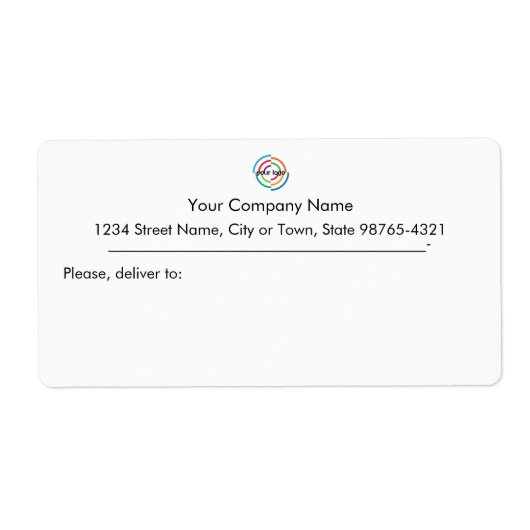 会社のロゴカスタムを追加カスタムする ラベル (正面)