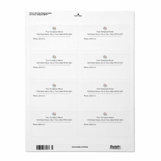 会社のロゴカスタムを追加カスタムする ラベル (フルシート)