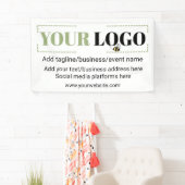 会社のロゴカスタムテンプレート白 横断幕 (インサイチュ)