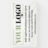 会社のロゴカスタムテンプレート白 横断幕 (縦)