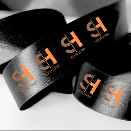 会社のロゴカスタムブランドのビジネスのギフトブラック サテンリボン