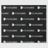 会社のロゴカスタムブランドのビジネスのギフトブラック ラッピングペーパー (フラット)