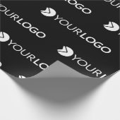 会社のロゴカスタムブランドのビジネスのギフトブラック ラッピングペーパー (角)