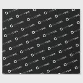 会社のロゴカスタムブランドのビジネスのギフトブラック ラッピングペーパー (フラット)